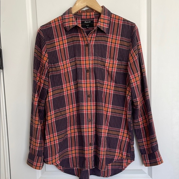 Madewell Women’s Classic Plaid Flannel Front Button Shirt M - Picture 1 of 5